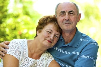 Senior couple thinking of long-term care insurance
